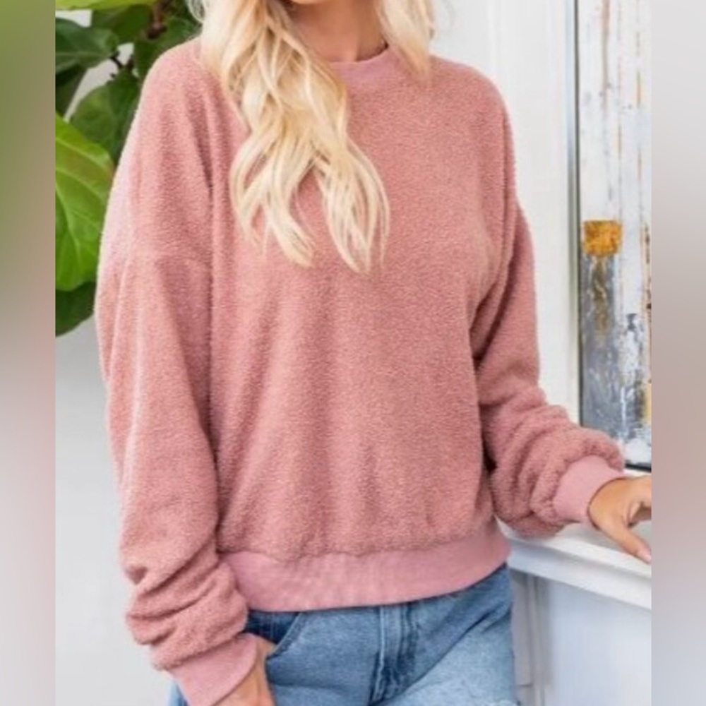 NWOT Mauve Your Favorite Casual Knit Top Sweatshirt Size 3X